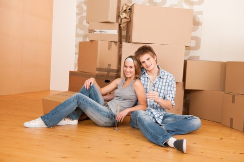 House removal team preparing to move furniture in Uxbridge