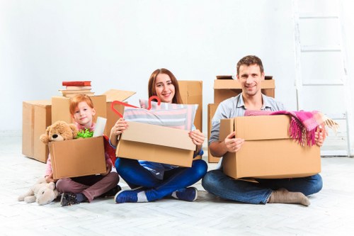 Local removals service loading furniture near homes in Uxbridge