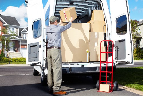 Furniture and boxes being arranged for a Uxbridge move